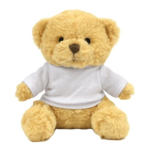 Customisable Eco-friendly Mary Teddy Bear in Golden printed with your logo from Total Merchandise