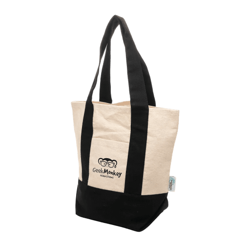 Rivington Mini Recycled Shopper in Black branded with your logo from Total Merchandise