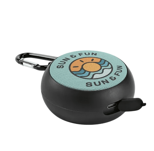 Branded Waterproof Recycled Speaker in Black from Total Merchandise
