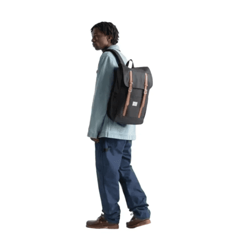 Lifestyle image of the Herschel Retreat™ Recycled Laptop Backpack from Total Merchandise