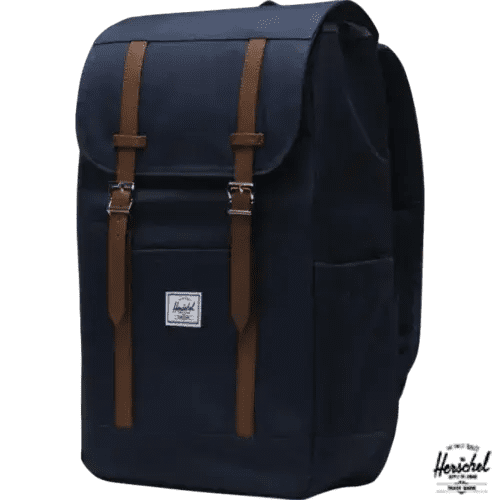 Logo Branded Herschel Retreat™ Recycled Laptop Backpack in Navy Blue from Total Merchandise