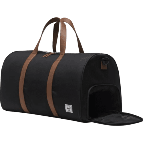 Herschel Novel™ Recycled Duffle Bag showing the open show compartment