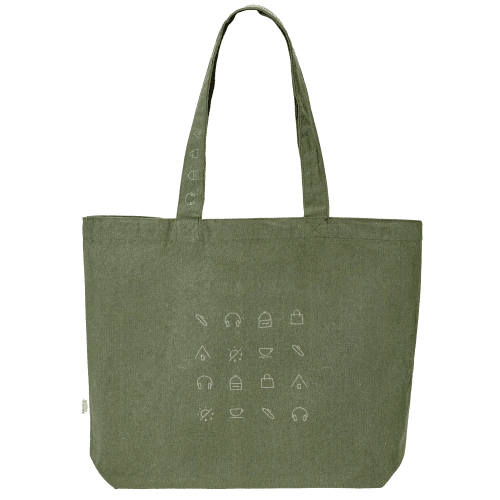 Personalised Branded Handle Recycled Tote Bag in Army Green from Total Merchandise