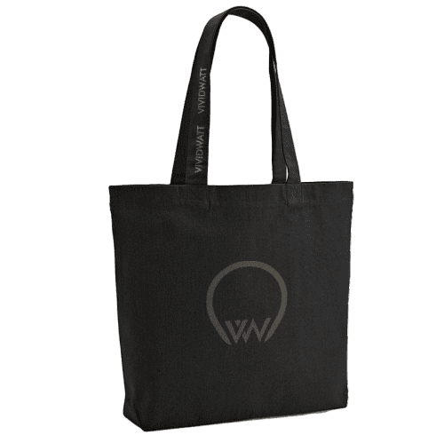 Personalised Branded Handle Recycled Tote Bag in Black from Total Merchandise