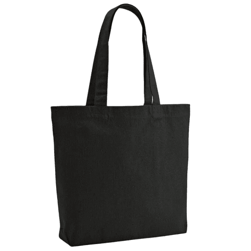Personalised Branded Handle Recycled Tote Bag in Black from Total Merchandise