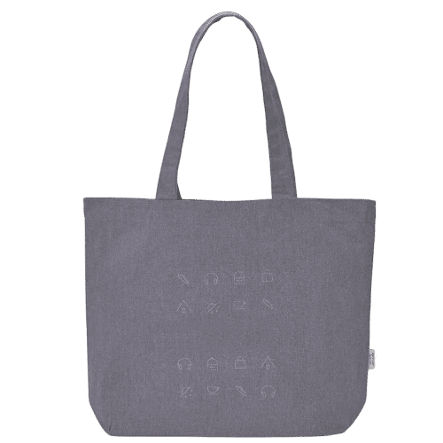 Customised Branded Handle Recycled Tote Bag in Grey from Total Merchandise