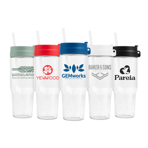 Group image of the 1L Recycled Glass Straw Tumbler from Total Merchandise