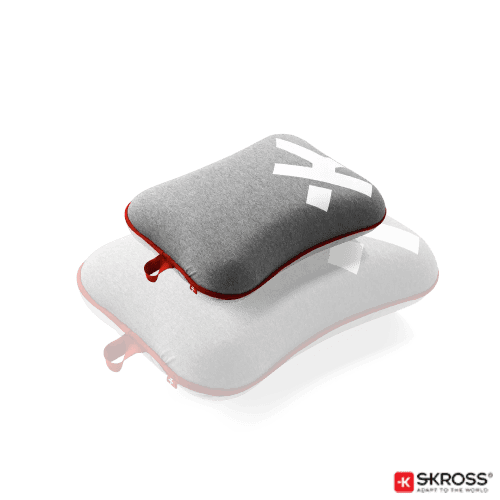 Logo branded Skross Mini Travel Pillow in Grey from Total Merchandise