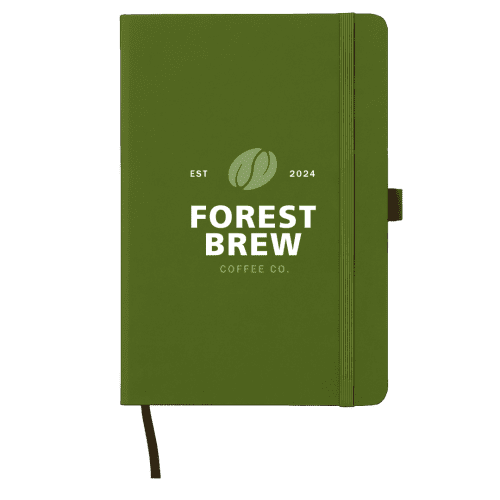Custom Colour A5 Notebook with a design from Total Merchandise