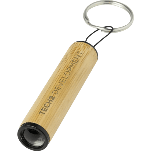 Custom Branded Cane Bamboo Torch Keyrings in Bamboo with your logo from Total Merchandise