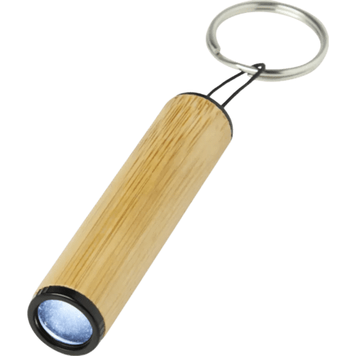 Customisable Cane Bamboo Torch Keyrings in Bamboo with your logo from Total Merchandise