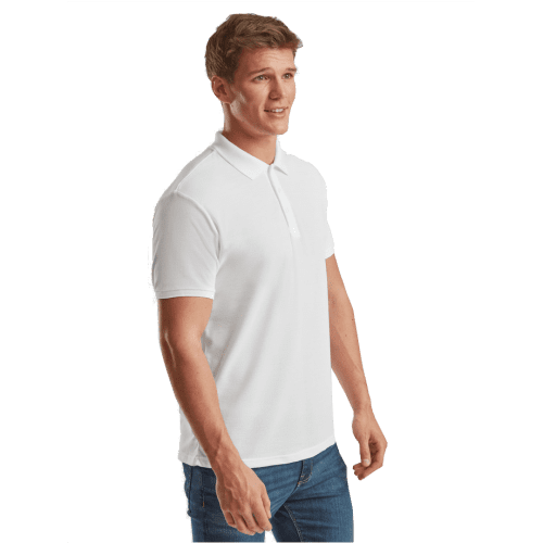 White Fruit of the Loom Polo Shirt From The Side