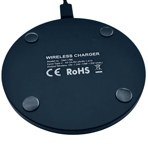 The back of the Promotional NOVA Wireless Fast Charger from Total Merchandise