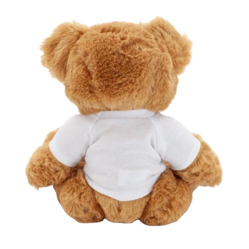 Personalisable Fully Recycled 30cm Jasper Bear with T-Shirt in White from Total Merchandise