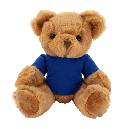Custom Branded Fully Recycled 30cm Jasper Bear with T-Shirt in Royal Blue from Total Merchandise
