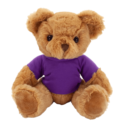 Logo Branded Fully Recycled 30cm Jasper Bear with T-Shirt in Purple from Total Merchandise