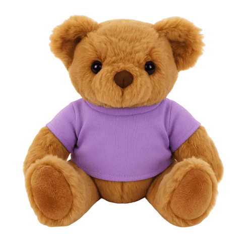 Logo Printed Fully Recycled 30cm Jasper Bear with T-Shirt in Lilac from Total Merchandise