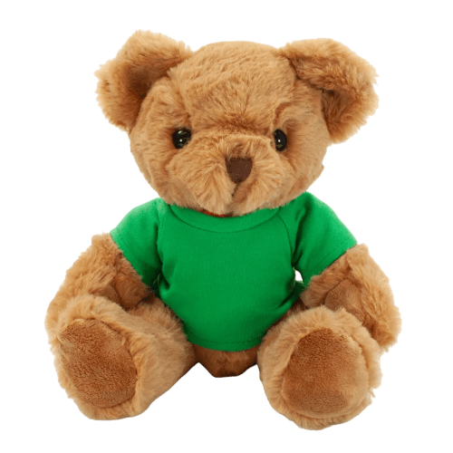 Promotional Fully Recycled 30cm Jasper Bear with T-Shirt in Green from Total Merchandise