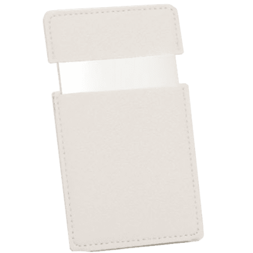 Sliding Mirrors in Synthetic Leather Case in White