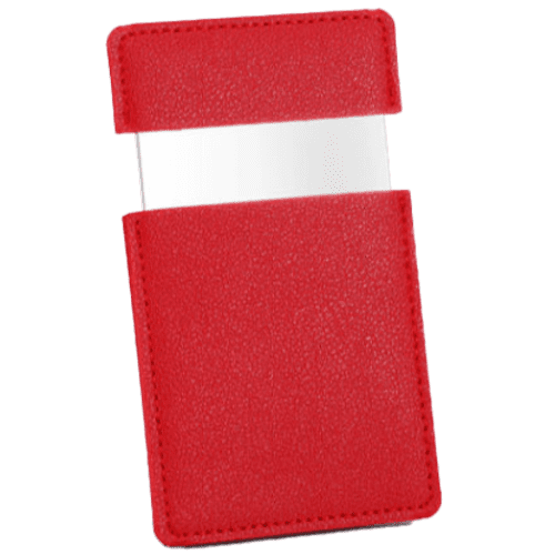 Sliding Mirrors in Synthetic Leather Case in Red