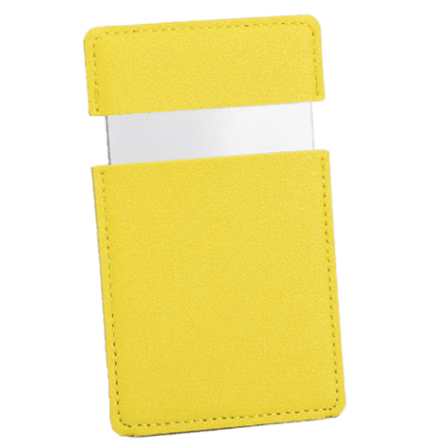 Sliding Mirrors in Synthetic Leather Case in Yellow