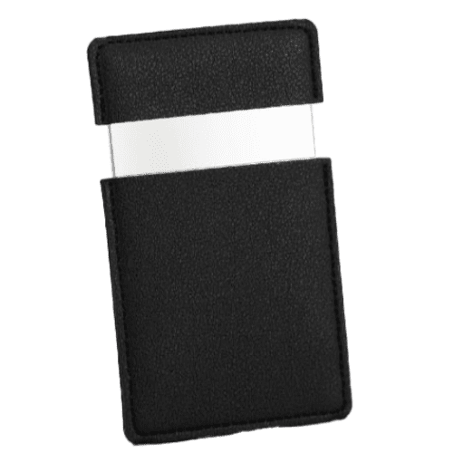 Sliding Mirrors in Synthetic Leather Case in Black