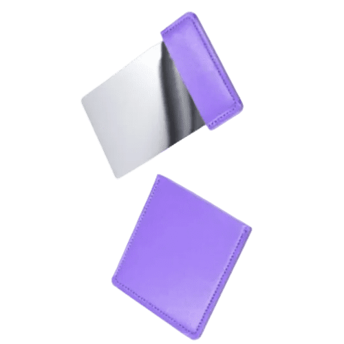 Sliding Mirrors in Synthetic Leather Case in Purple