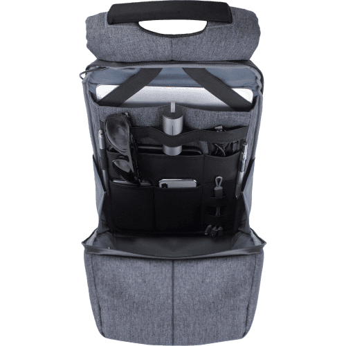 Inside the BrandCharger Anti-Theft rPET Backpack with a design from Total Merchandise