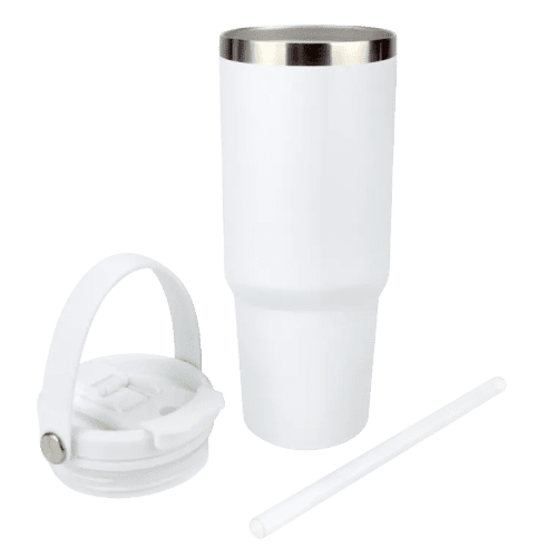 Logo branded 900ml Titan Pro Insulated Tumbler in White with a deisgn from Total Merchandise