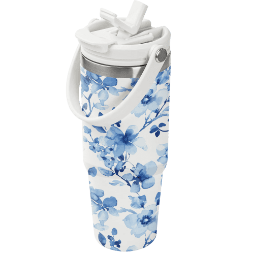 Promotional 900ml Titan Pro Insulated Tumbler in White with a design from Total Merchandise