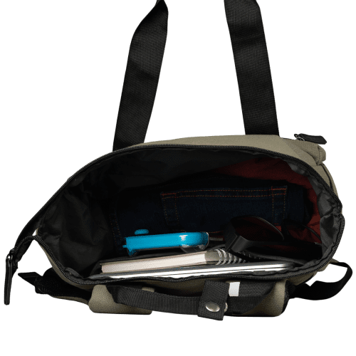 Custom Printed Recycled Cotton Canvas Tote Backpack in Dark Green from Total Merchandise