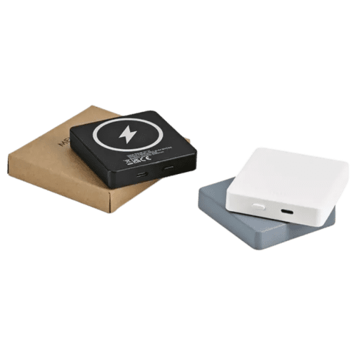 Personalisable Magsafe Recycled 5000mAh Powerbanks printed with your company logo