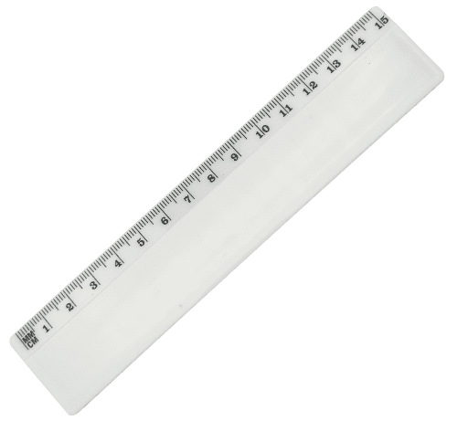Branded 15cm Recycled Plastic Rulers in White with a design from Total Merchandise