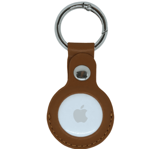 Custom Apple AirTag Holders in Brown with a design from Total Merchandise