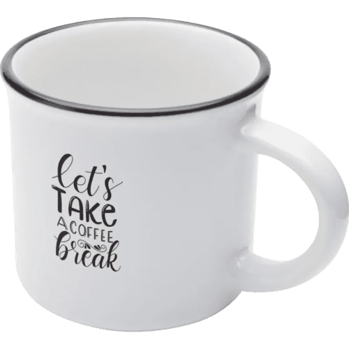 Promotional 240ml Ceramic Mug in White branded with your logo from Total Merchandise