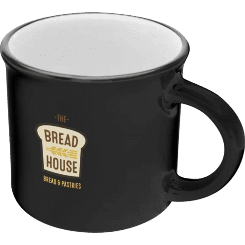 Logo Printed 240ml Ceramic Mug in Black branded with your logo from Total Merchandise