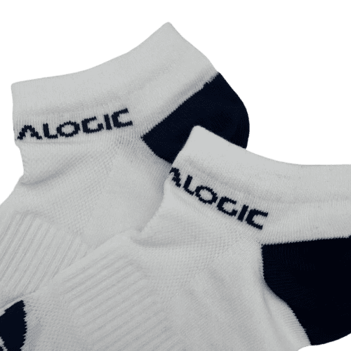 Personalisable Low-Cut Trainer Sports Socks in White branded with your logo in a woven design