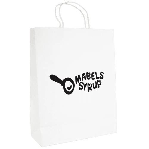 Large White Brunswick Paper Bag in White
