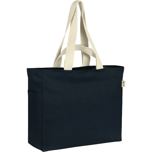 Custom Penshurst Recycled 10oz Canvas Big Tote in Blue with a design from Total Merchandise
