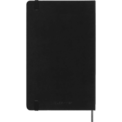 The back of the Moleskine Large Hard Cover Undated Weekly Planner in Black from Total Merchandise