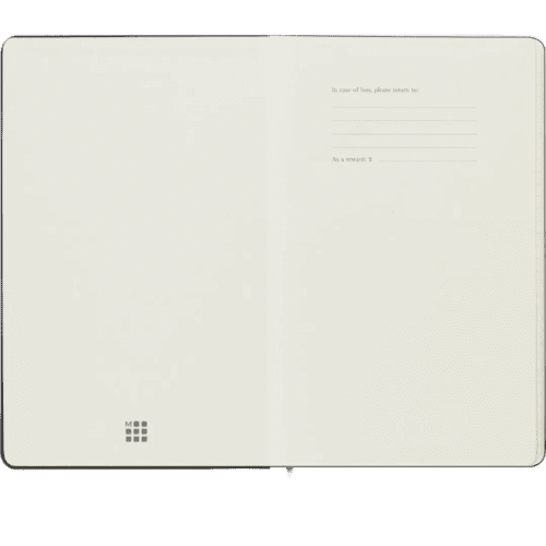 Inside of the Moleskine Large Hard Cover Undated Weekly Planner in Black from Total Merchandise