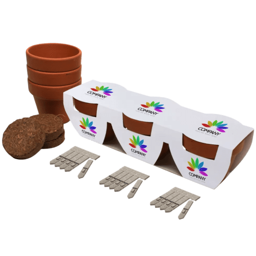 Custom Printed Trio Seed Pot Gardens in White branded with your logo from Total Merchandise