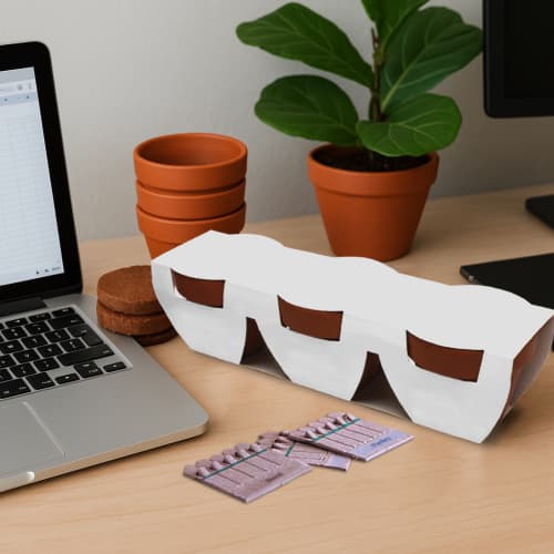 Customisable Trio Seed Pot Gardens in White branded with your logo from Total Merchandise