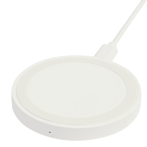 15W Recycled Plastic Wireless Charging Pad in White
