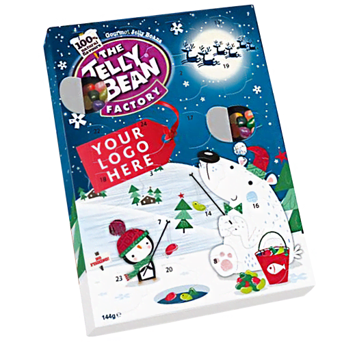 Maxi Jelly Bean Factory Advent Calendar in White branded with your logo from Total Merchandise
