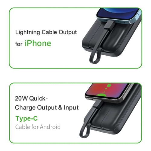 Lifestyle image of the 10,000mAh MagSafe Powerbank with Stand from Total Merchandise