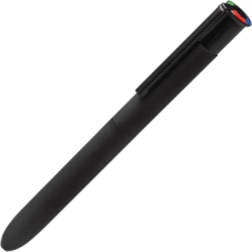 Promotional Quatro 4-in-1 Recycled Ballpen in Black branded with your logo from Total Merchandise