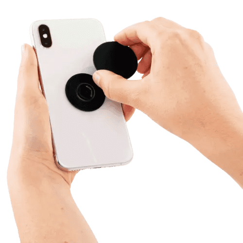 Logo Printed Swappable Top PopSockets in Black printed with your logo from Total Merchandise