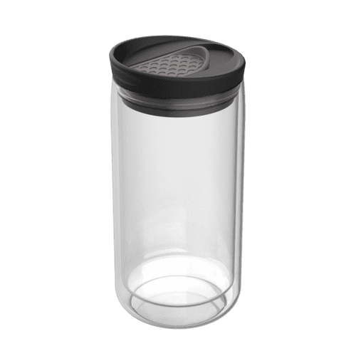 Custom Branded 300ml Glass Nizza Thermo Mug Clear/Brown engraved with your company logo