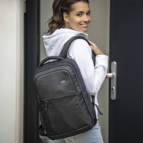 Lifestyle image of the Case Logic Propel 15.6'' Laptop Backpack in Black from Total Merchandise